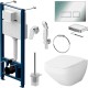 Комплект унитаза с инсталляцией AM.PM Inspire 2.0 CK50GD с сиденьем Микролифт с клавишей смыва Хром с гигиеническим душем и аксессуарами для ванной комнаты